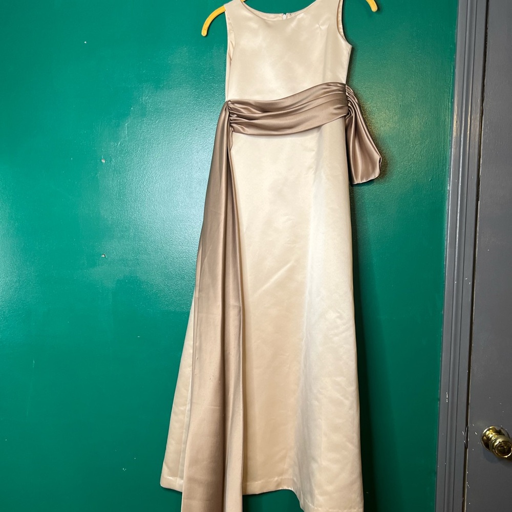 🔴Bill Levkoff Cream and Tan Dress